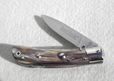 NOS AKC ITALIAN CLASSIC SPEED HUNTER GENUINE BRAZILIAN HORN NICKEL SILVER BOLSTERS 