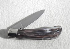 NOS AKC ITALIAN CLASSIC SPEED HUNTER GENUINE BRAZILIAN HORN NICKEL SILVER BOLSTERS 
