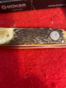Boker Tree Brand Solingen Germany Fat & Gnarly Stag Handle EZ Open Single Blade Trapperlock Boker Tree Brand Solingen Germany Fat & Gnarly Stag Handle EZ Open Single Blade Trapperlock
