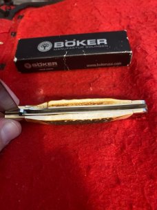 Boker Tree Brand Solingen Germany Fat & Gnarly Stag Handle EZ Open Single Blade Trapperlock Boker Tree Brand Solingen Germany Fat & Gnarly Stag Handle EZ Open Single Blade Trapperlock