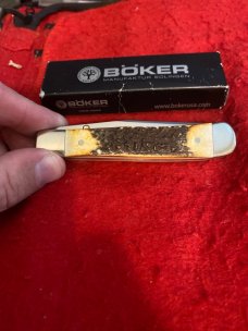 Boker Tree Brand Solingen Germany Fat & Gnarly Stag Handle EZ Open Single Blade Trapperlock Boker Tree Brand Solingen Germany Fat & Gnarly Stag Handle EZ Open Single Blade Trapperlock