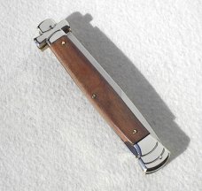 NOS A.G.A. CAMPOLIN 11" MALTESE SANTOS MAHOGANY WOOD NICKEL SILVER BOLSTERS, LEATHER POUCH