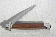 NOS A.G.A. CAMPOLIN 11" MALTESE SANTOS MAHOGANY WOOD NICKEL SILVER BOLSTERS, LEATHER POUCH