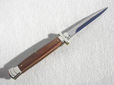 NOS A.G.A. CAMPOLIN 11" MALTESE SANTOS MAHOGANY WOOD NICKEL SILVER BOLSTERS, LEATHER POUCH