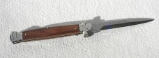 NOS A.G.A. CAMPOLIN 11" MALTESE SANTOS MAHOGANY WOOD NICKEL SILVER BOLSTERS, LEATHER POUCH