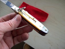 Hubertus Knife "CIGAR" Rare One of a Kind Custom Gold Lip, & Abalone AWESOME! Hubertus Knife "CIGAR" Rare One of a Kind Custom Gold Lip, & Abalone AWESOME!