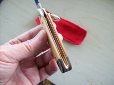 Hubertus Knife "CIGAR" Rare One of a Kind Custom  Gold Lip, & Abalone AWESOME!