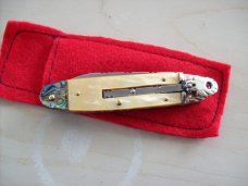 Hubertus Knife "CIGAR" Rare One of a Kind Custom Gold Lip, & Abalone AWESOME! Hubertus Knife "CIGAR" Rare One of a Kind Custom Gold Lip, & Abalone AWESOME!