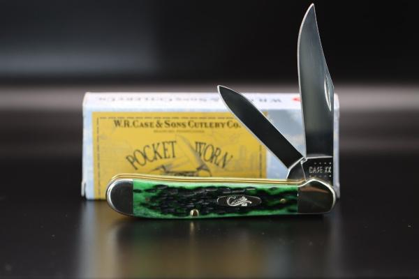 CASE POCKET WORN BERMUDA GREEN BONE COPPERHEAD PEACH SEED JIG 6249 SS CASE POCKET WORN BERMUDA GREEN BONE COPPERHEAD PEACH SEED JIG 6249 SS