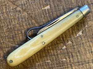 original old NORTHFIELD KNIFE CO 1858-1919 Ivory jack knife w/buttonhook fast ship tracking included