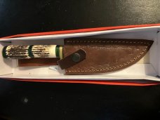 CUSTOM BONE STAG HUNTER DAMASCUS