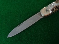 c. 1980's DISCONTINUED BOKER 715 STAG Lever Lock Automatic MINT