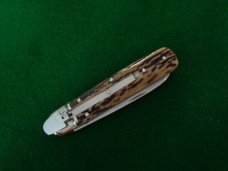 c. 1980's DISCONTINUED BOKER 715 STAG Lever Lock Automatic MINT
