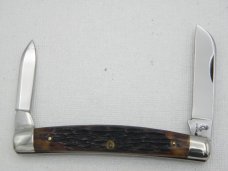 Queen Cutlery #15 half congress - Rare:  3 7/16” closed, early 1950s, genuine Roger bone handles
