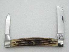 Queen Cutlery #15 half congress - Rare:  3 7/16” closed, early 1950s, genuine Roger bone handles