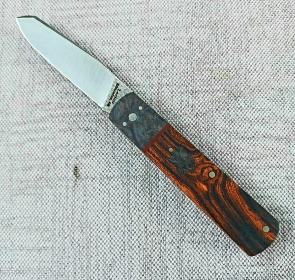 Jason LeClair Custom Native..Ironwood and Copper CF..Cpm154...3 7/8" closed...maker's package Jason LeClair Custom Native..Ironwood and Copper CF..Cpm154...3 7/8" closed...maker's package