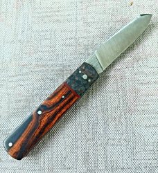Jason LeClair Custom Native..Ironwood and Copper CF..Cpm154...3 7/8" closed...maker's package Jason LeClair Custom Native..Ironwood and Copper CF..Cpm154...3 7/8" closed...maker's package