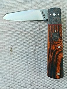 Jason LeClair Custom Native..Ironwood and Copper CF..Cpm154...3 7/8" closed...maker's package Jason LeClair Custom Native..Ironwood and Copper CF..Cpm154...3 7/8" closed...maker's package