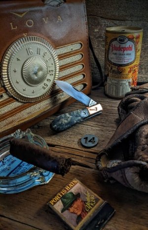 TITUSVILLE CUTLERY -AMERICAN REDSMITH SERIES- Old Man Norman Barlow - Buckeye Burl Wood Handles-14