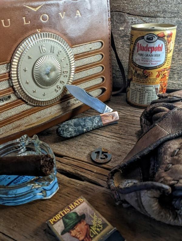 TITUSVILLE CUTLERY -AMERICAN REDSMITH SERIES- Old Man Norman Barlow - Buckeye Burl Wood Handles-15
