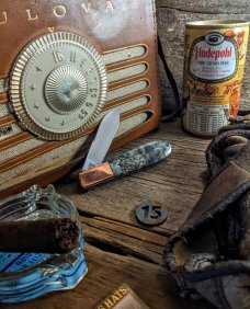 TITUSVILLE CUTLERY -AMERICAN REDSMITH SERIES- Old Man Norman Barlow - Buckeye Burl Wood Handles-15