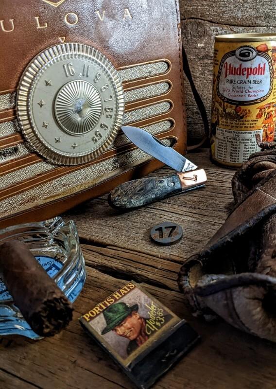 TITUSVILLE CUTLERY -AMERICAN REDSMITH SERIES- Old Man Norman Barlow - Buckeye Burl Wood Handles-17
