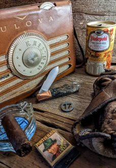 TITUSVILLE CUTLERY -AMERICAN REDSMITH SERIES- Old Man Norman Barlow - Buckeye Burl Wood Handles-17