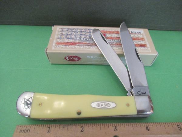 Case XX 2018 Yellow Derlin Trapper with Clip Pattern # 3254C  CV