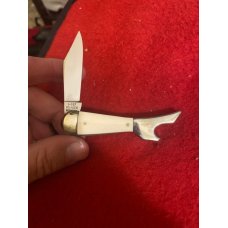 W R Case & Sons Cutlery Co I-197 Solingen Gernany Imitation Ivory Boot Knife With Single Blade W R Case & Sons Cutlery Co I-197 Solingen Gernany Imitation Ivory Boot Knife With Single Blade