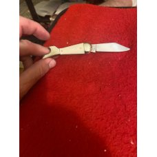 W R Case & Sons Cutlery Co I-197 Solingen Gernany Imitation Ivory Boot Knife With Single Blade W R Case & Sons Cutlery Co I-197 Solingen Gernany Imitation Ivory Boot Knife With Single Blade