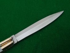 early Philippine BONE STAG Double Edge Dagger Grind Balisong Butterfly Knife NICE !