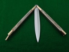 early Philippine BONE STAG Double Edge Dagger Grind Balisong Butterfly Knife NICE !