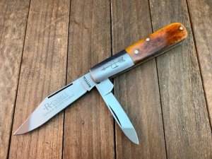 Russell Green River Works Barlow by Boker Smooth Brown Bone Solingen Germany 