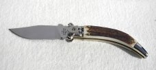 A.G.A. CAMPOLIN ITALIAN GENUINE STAG LEVER LOCK SHELL PULLER NICKEL SILVER BOLSTERS ONLY 300 MADE