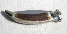 A.G.A. CAMPOLIN ITALIAN GENUINE STAG LEVER LOCK SHELL PULLER NICKEL SILVER BOLSTERS ONLY 300 MADE