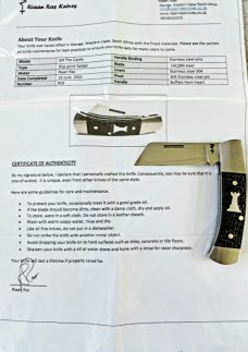 Riaan Ras Sheepsfoot Slipjoint..Jigged Buffalo Horn..14c28n .high polish blade..Castle.. 3.5"..coa Riaan Ras Sheepsfoot Slipjoint..Jigged Buffalo Horn..14c28n .high polish blade..Castle.. 3.5"..coa