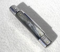 NOS AKC 8" CLASSIC SLIM LEVER LOCK SWEDGE BLADE, GENUINE BRAZILIAN HORN MANIAGO ITALY