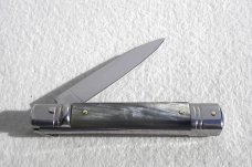 NOS AKC 8" CLASSIC SLIM LEVER LOCK SWEDGE BLADE, GENUINE BRAZILIAN HORN MANIAGO ITALY