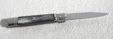 NOS AKC 8" CLASSIC SLIM LEVER LOCK SWEDGE BLADE, GENUINE BRAZILIAN HORN MANIAGO ITALY