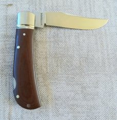 Pablo Castellani Lockback Honknose Trapper..4"..14C28N..Linen Micarta..Fluted/integral/doved bolster