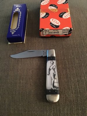 1979 CASE XX USA 1 DOT HA199 1/2 SSP BATHING BEAUTY RAIL SPLITTER WITH SINGLE BLADE WITH BOTH BOXES