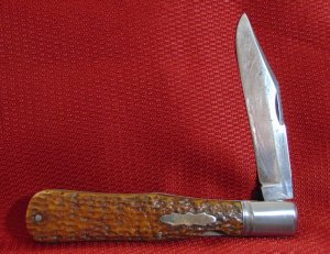 EXCELLENT CONDITION EMPIRE KNIFE CO. WINSTED CT. LOCKBACK FOLDING HUNTER OLD PICKBONE 1856-1930