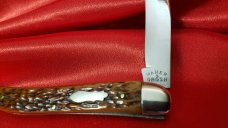 Maher & Grosh Jigged Bone Saber Cut Carbon Steel Large Powderhorn knife pre Great Eastern Near Mint Maher & Grosh Jigged Bone Saber Cut Carbon Steel Large Powderhorn knife pre Great Eastern Near Mint