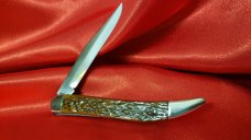 Maher & Grosh Jigged Bone Saber Cut Carbon Steel Large Powderhorn knife pre Great Eastern Near Mint Maher & Grosh Jigged Bone Saber Cut Carbon Steel Large Powderhorn knife pre Great Eastern Near Mint