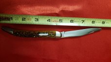Maher & Grosh Jigged Bone Saber Cut Carbon Steel Large Powderhorn knife pre Great Eastern Near Mint Maher & Grosh Jigged Bone Saber Cut Carbon Steel Large Powderhorn knife pre Great Eastern Near Mint
