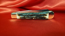 J A Henckels Stag Full sized 2 Blade Trapper, Solingen Germany, Not used or re-sharpened Strong etch