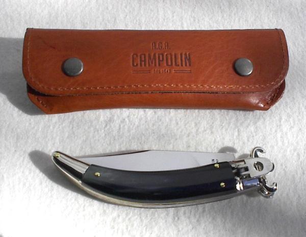 NEW A.G.A. CAMPOLIN BRAZILIAN DARK HORN LEVER LOCK SHELL PULLER NICKEL SILVER BOLSTERS ONLY 300 MADE
