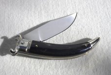 NEW A.G.A. CAMPOLIN BRAZILIAN DARK HORN LEVER LOCK SHELL PULLER NICKEL SILVER BOLSTERS ONLY 300 MADE