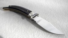 NEW A.G.A. CAMPOLIN BRAZILIAN DARK HORN LEVER LOCK SHELL PULLER NICKEL SILVER BOLSTERS ONLY 300 MADE