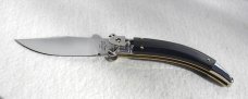 NEW A.G.A. CAMPOLIN BRAZILIAN DARK HORN LEVER LOCK SHELL PULLER NICKEL SILVER BOLSTERS ONLY 300 MADE